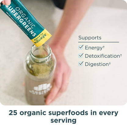 Ancient Nutrition SuperGreens Powder with Probiotics, Organic Mango Flavor Greens, Made from Real Fruits, Vegetables and Herbs, Digestive and Energy Support, 16 Stick Packs, 4.3oz Ancient NutritionBuy Supplements Australia