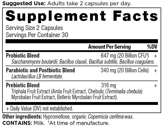 Ancient Nutrition SBO Probiotic Trinity Daily Care, Probiotics for Digestive Health, 40 Billion Blend of Prebiotics, Probiotics, Postbiotics, and Parabiotics Reduces Occasional Bloating, 60 Count Ancient NutritionBuy Supplements Australia