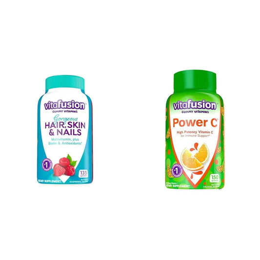 Vitafusion Gorgeous Hair, Skin & Nails Multivitamin Plus Power C Vitamin C Gummies for Immune Support Bundle, 135ct & 150 Count VitafusionBuy Supplements Australia