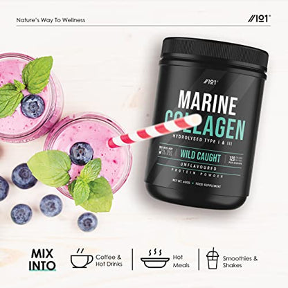 Marine Collagen Powder Supplement - 400g - Wild-Caught Canadian Marine Collagen - Unflavoured - Types 1 & 3 Hydrolysed Collagen ALPHA01Buy Supplements Australia
