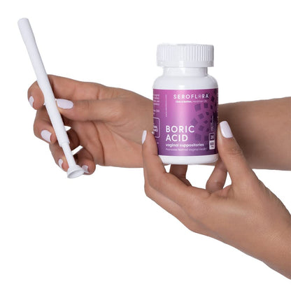 SEROVERA Seroflora Boric Acid Vaginal Suppositories 600 mg + Suppository Applicators Bundle SEROVERABuy Supplements Australia