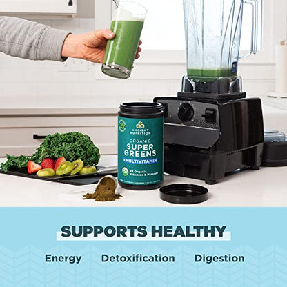 Ancient Nutrition Organic SuperGreens and Multivitamin Powder with Probiotics Ancient NutritionBuy Supplements Australia