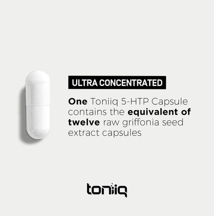 Toniiq Ultra High Strength 5HTP Capsules - 99%+ Highly Purified and Bioavailable - 12:1 Concentrated Extract - 200mg - 90 Veggie Capsules Toniiq buy supplements Au
