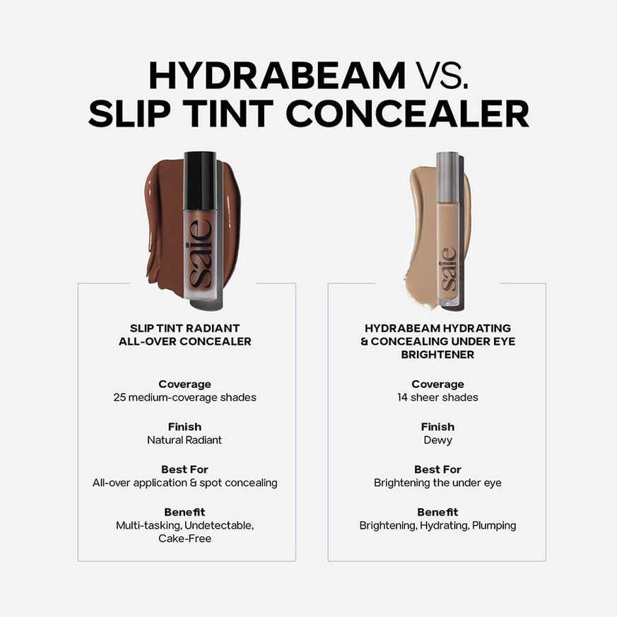Saie Slip Tint Radiant Cream Concealer & All-Over Face Makeup - Concealer for Dark Circles, Redness & Blemishes - Lightweight Makeup Made with Hydrating Hyaluronic Acid - Shade 6 (0.17 oz) SaieBuy Supplements Australia