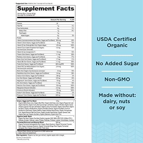 Ancient Nutrition Organic SuperGreens and Multivitamin Powder with Probiotics Ancient NutritionBuy Supplements Australia