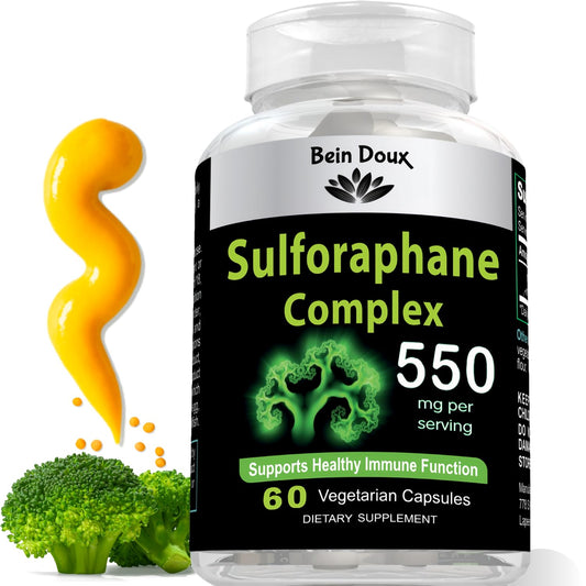 550mg Sulforaphane Supplement with Glucoraphanin and Myrosinase | Broccoli Supplemen - NutriGlobal