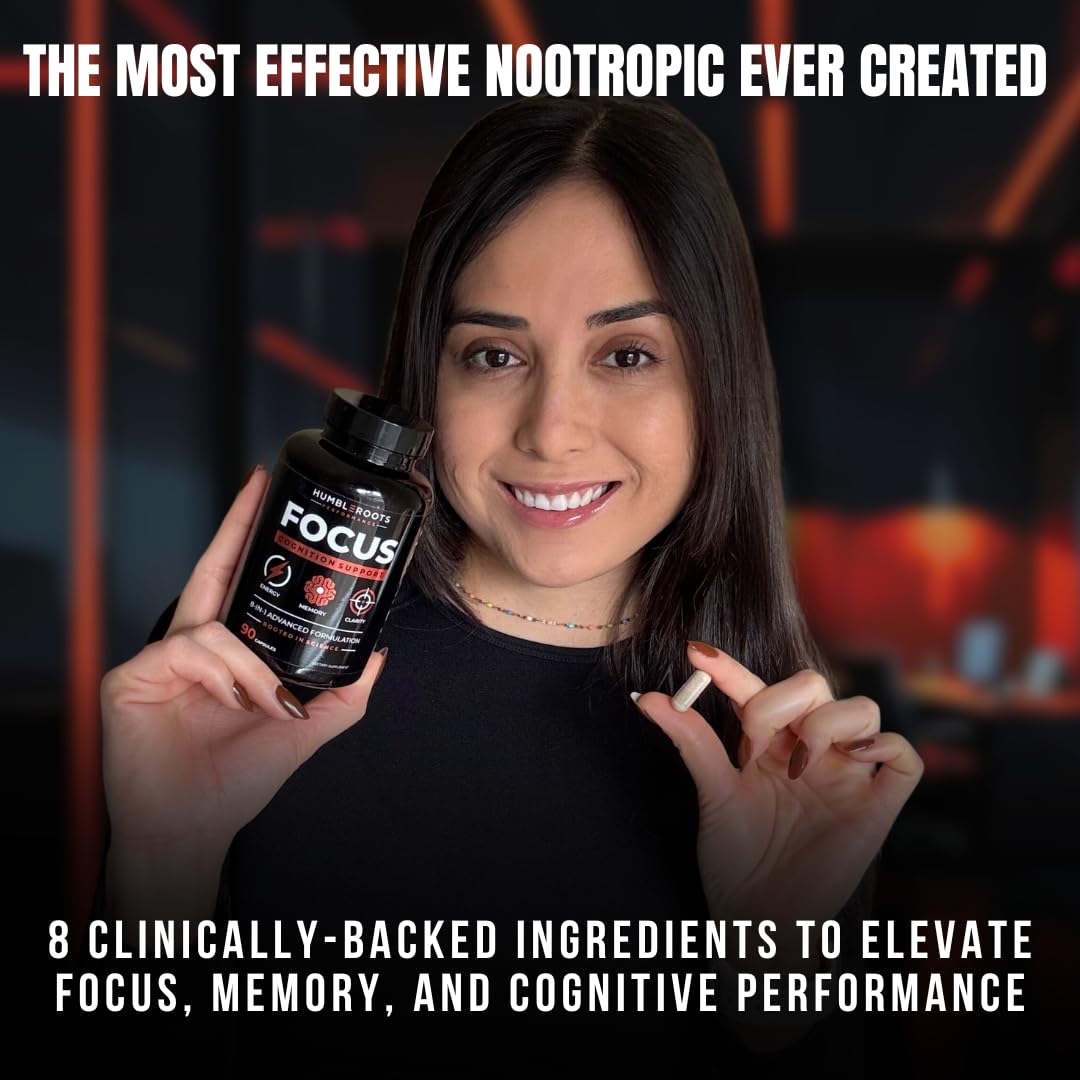 Advanced Nootropic Brain Supplement for Energy, Memory, & Focus | Lion's Mane, Caffeine, L-Theanine, and 5 Additional All-Natural Ingredients to Improve Cognitive Health (90 Capsules) HUMBLEROOTS PERFORMANCEBuy Supplements Australia