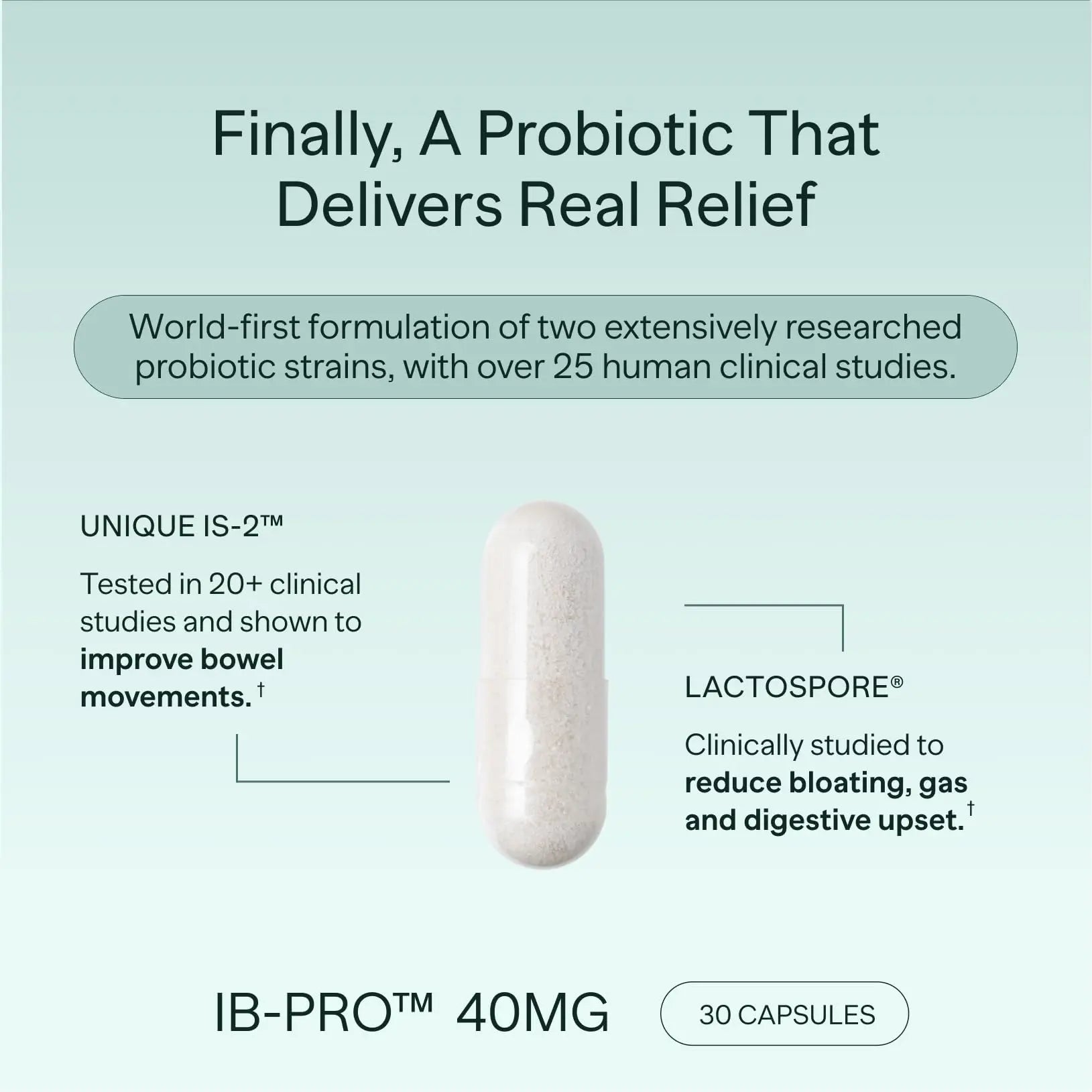 MIOME IB-PRO Bacillus Coagulans Probiotic - 2-1 Lactospore & Unique is-2 for Occasional Constipation, Bloating & Digestive Upset - 3rd Party Verified - 30 Capsules MIOMEBuy Supplements Australia