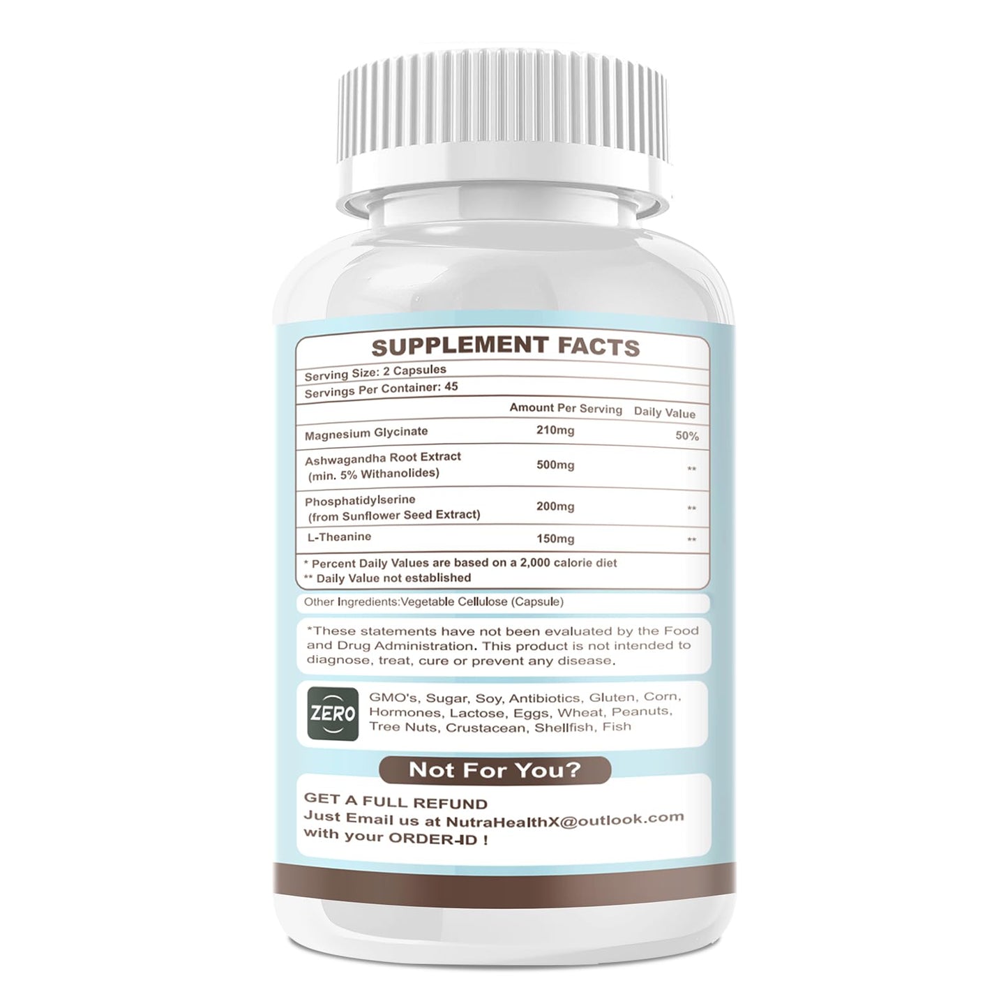 VitaHarbor Cortisol Supplement for Women and Men, 4-in-1 Cortisol Reducer with Magnesium Glycinate, Ashwagandha, Phosphatidylserine, L-Theanine, for Relaxation & Calm Support, 90 Veg Caps VitaHarborBuy Supplements Australia