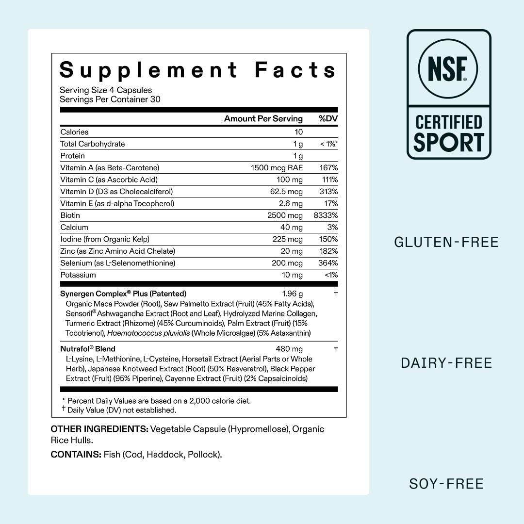 Nutrafol Women's Balance Hair Growth Supplements, Ages 45 and Up, Clinically Proven for Visibly Thicker Hair and Scalp Coverage, Dermatologist Recommended - 1 Month Supply NutrafolBuy Supplements Australia
