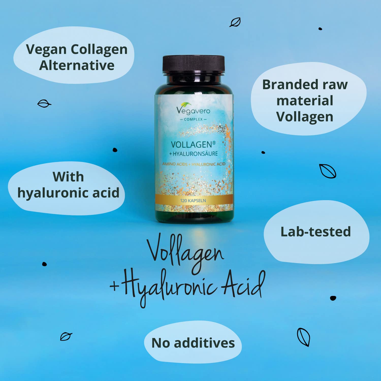 Vegavero Vegan Collagen Complex + Hyaluronic Acid | NO Additives | Vegan Collagen Powder Vollagen® VegaveroBuy Supplements Australia