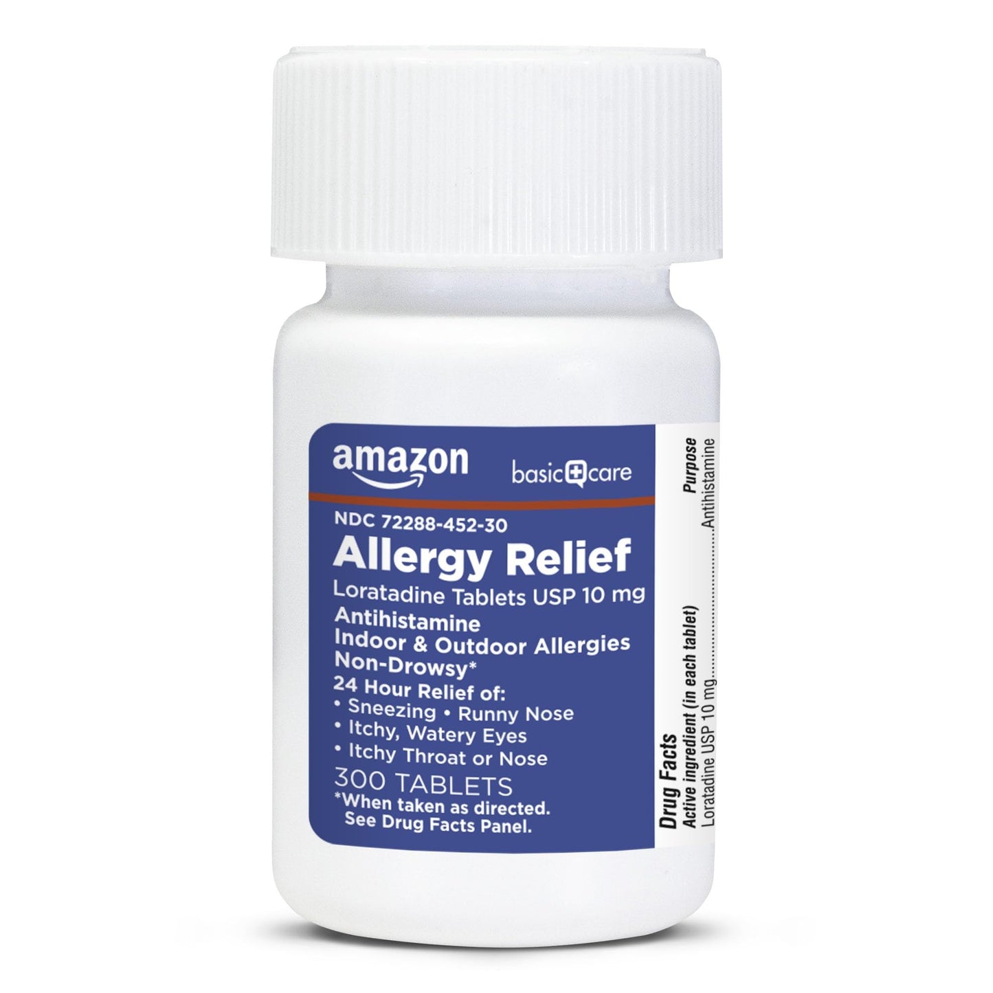 Amazon Basic Care Allergy Relief Loratadine Tablets 10 mg, 24-Hour Non-Drowsy Antihistamine for Runny Nose, Sneezing, Itchy Eyes, 300 Count Amazon Basic Care buy supplements Au