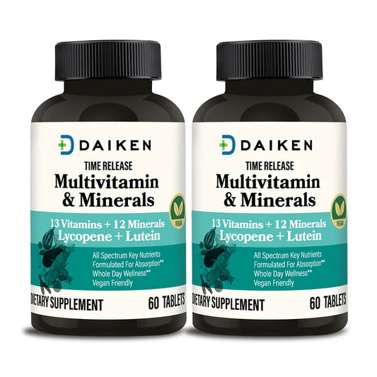 DAIKEN Mini Multivitamin, 60 Tablets, Enhanced with Lutein, Lycopene & Folic Acid, Time Released Multivitamin DAIKEN