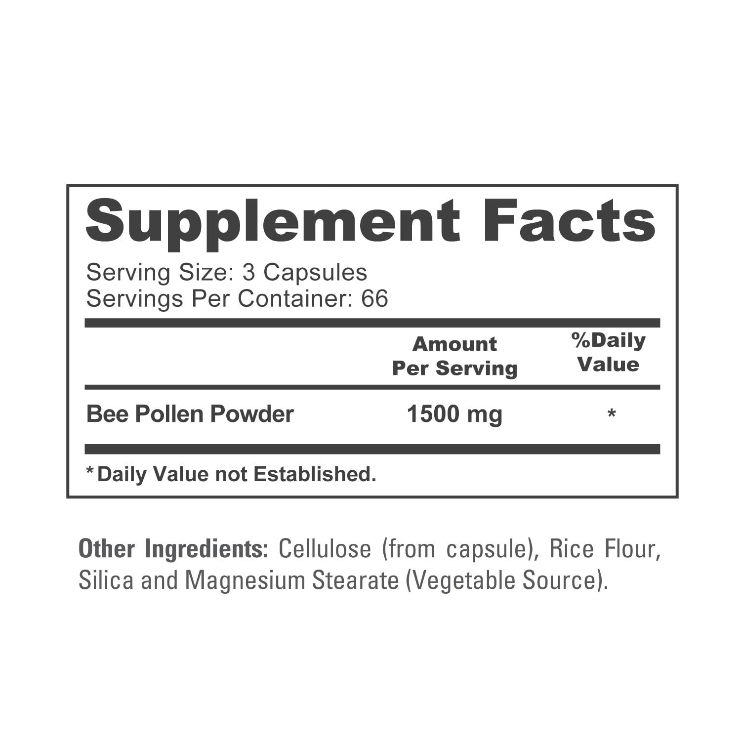 NusaPure Bee Pollen 1500mg 200 Veggie Caps (100% Vegetarian, Non-GMO, Vegan) Naturally Occurring Proteins, Aminoacids NusaPureBuy Supplements Australia