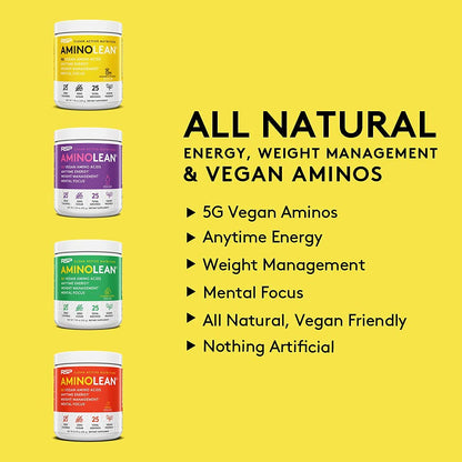 RSP NUTRITION Vegan AminoLean Pre Workout Energy (Mango 25 Servings) with AminoLean Recovery Post Workout Boost (Tropical Island Punch 30 Servings)