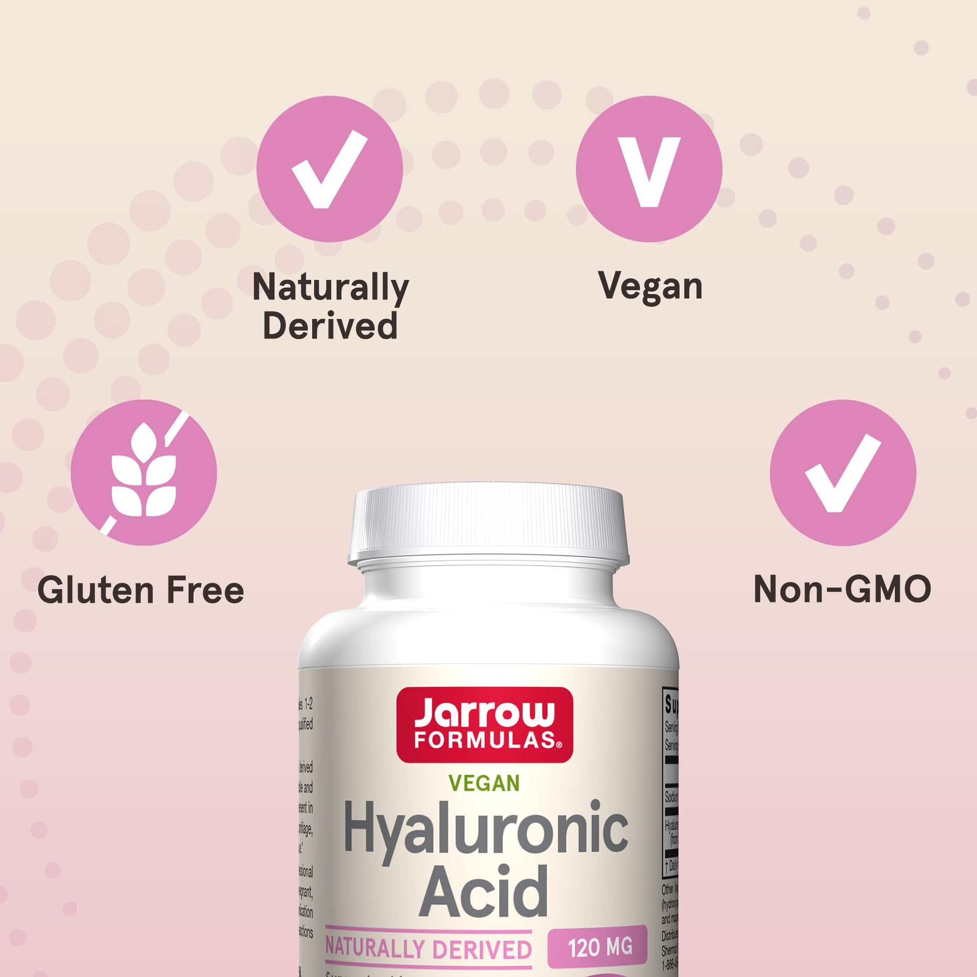 Jarrow Formulas® Hyaluronic Acid 120 mg, Dietary Supplement, Skin Health Support, 120 Veggie Capsules, Up to 60 Day Supply Jarrow FormulasBuy Supplements Australia
