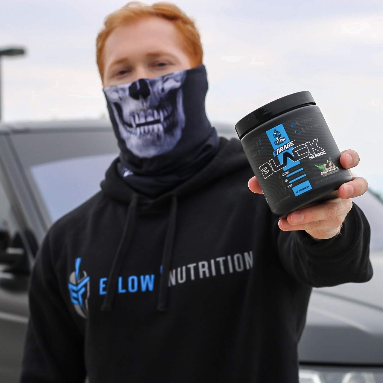 eFlow Nutrition Enrage Black High Stimulant Pre Workout Supplement - Preworkout Powder to Boost Energy, Pumps and Strength - 4 Flavors (30 Servings) (Sour Watermelon)