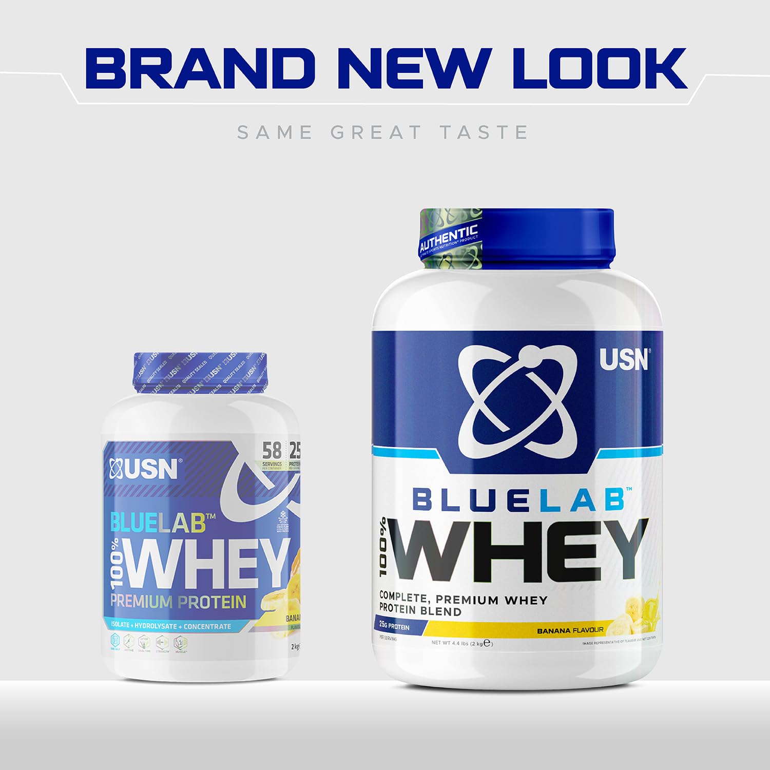 USN Blue Lab Whey Protein Powder: Banana - Whey Protein 908g - Post-Workout USNBuy Supplements Australia