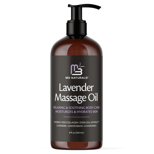 Lavender Massage Oil with Collagen and Stem Cells - Skin Tightening Massage Oil for Mass
