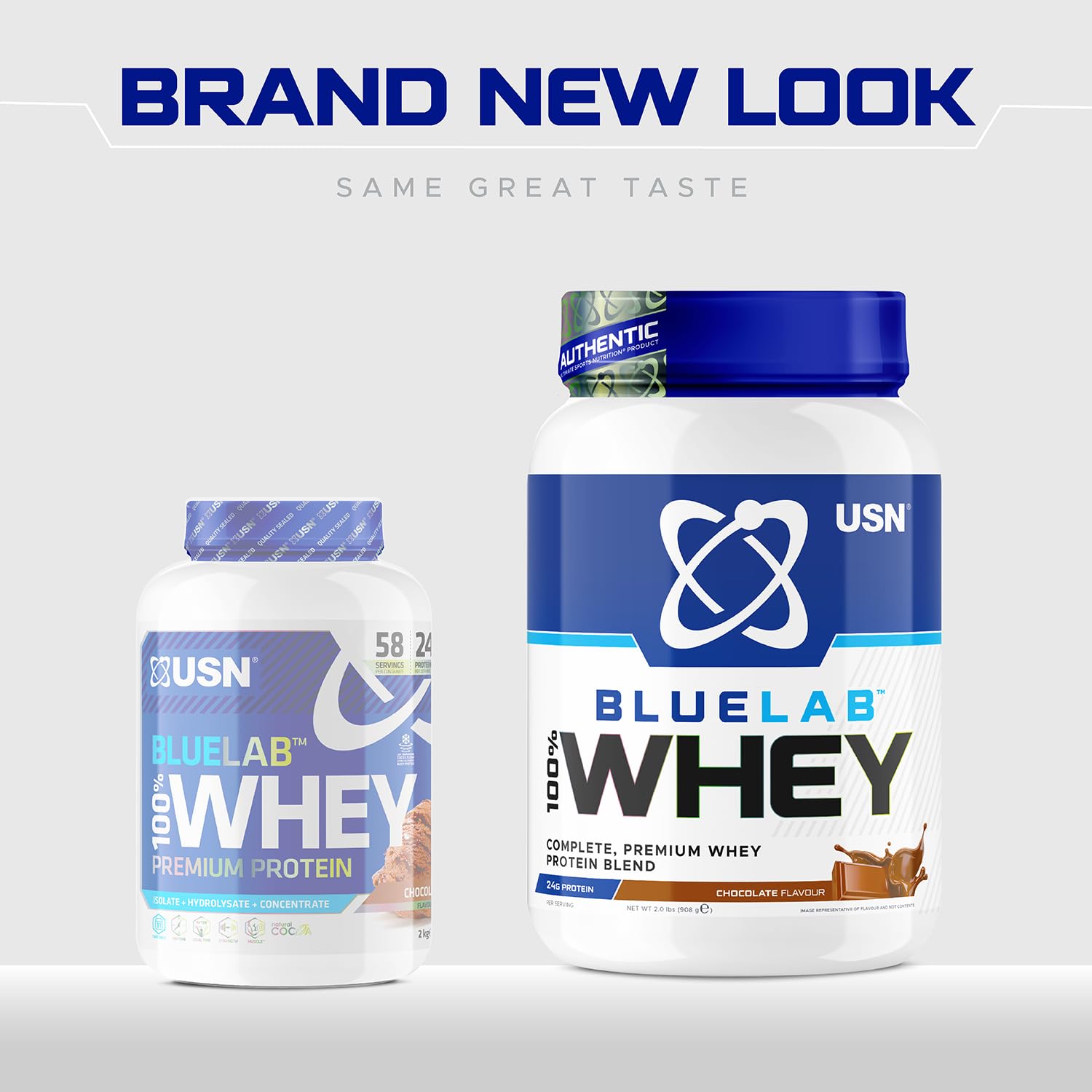 USN Blue Lab Whey Protein Powder: Chocolate - Whey Protein 2kg - Post-Workout USNBuy Supplements Australia