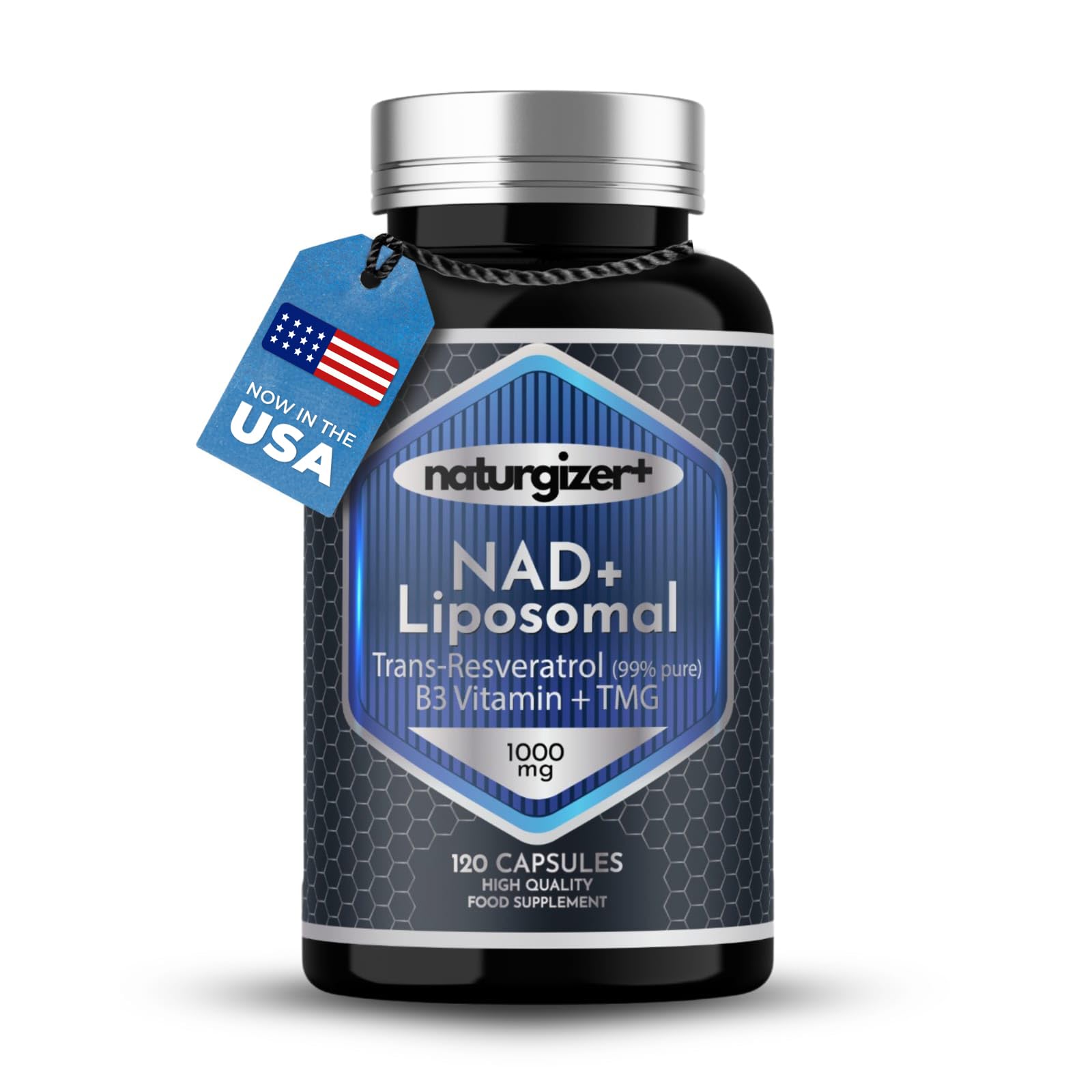 naturgizer+ Liposomal NAD+ Supplement with Resveratrol, TMG & Vitamin B3 | 4-in-1 Healthy Aging & Cellular Energy Support | High Absorption NAD Plus for Men & Women Over 40 | 120 Capsules naturgizer+Buy Supplements Australia