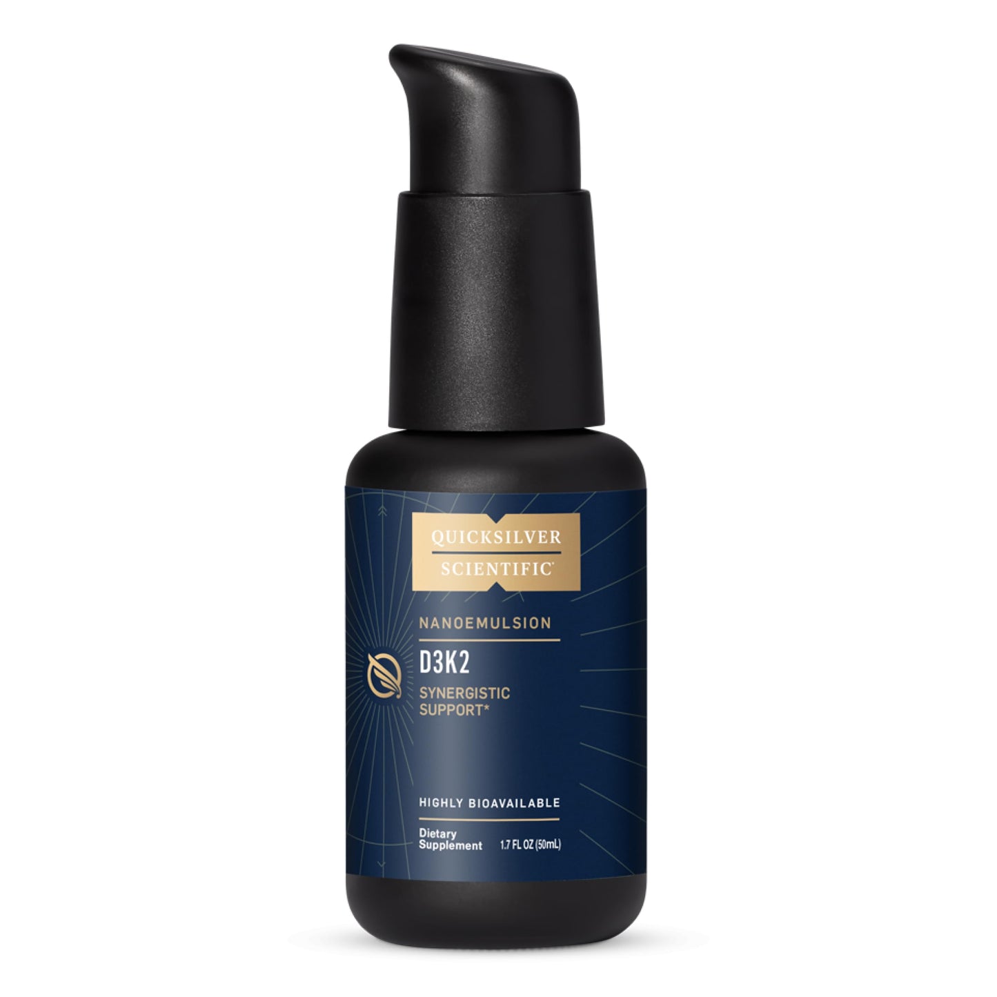 Quicksilver Scientific Nanoemulsified D3K2 - Emulsified Liquid Vitamin D3 + K2 MK7 Liposomal Supplement for Heart, Bone Health + Immune Support - Bioactive 2500IU for Enhanced Absorption (1.7oz/50ml) Quicksilver ScientificBuy Supplements Australia