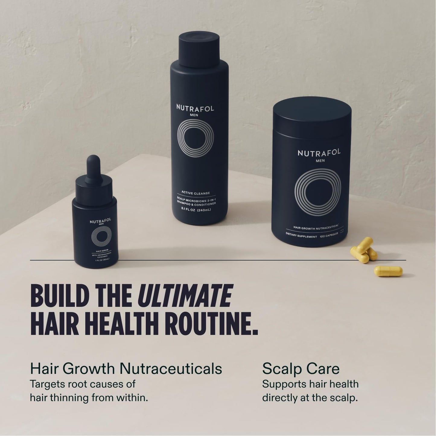 Nutrafol Men's Hair Growth Supplements, Clinically Tested for Visibly Thicker Hair and Scalp Coverage, Dermatologist Recommended - 1 Month Supply NutrafolBuy Supplements Australia