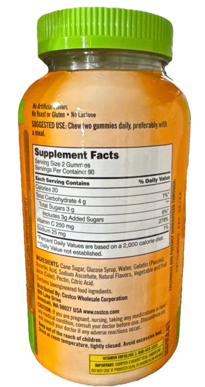 Kirkland Signature Vitamin C Adult Gummies 250 mg, 180 Count KIRKLANDBuy Supplements Australia