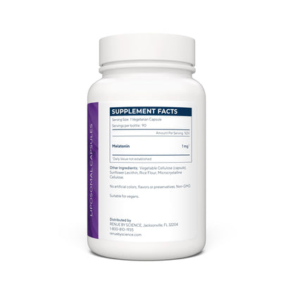 Renue By Science Melatonin | Liposomal Melatonina Supplement | 90 High Strength Melatonin Capsules - 1mg Melatonin per Serving | Sleep Aid Melatonin | Non-GMO | Made in The USA & Third-Party Tested Renue By ScienceBuy Supplements Australia