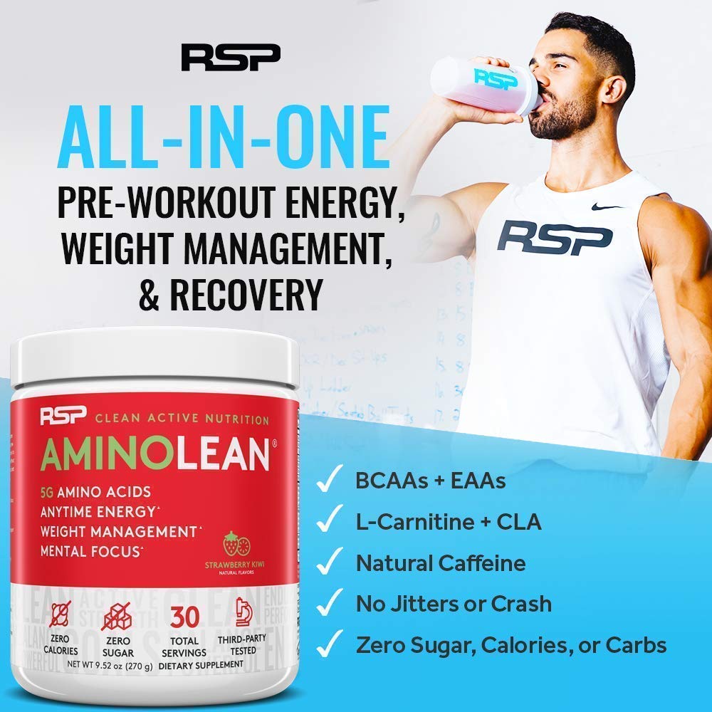 RSP NUTRITION TrueFit Protein Powder (Chocolate 2 LB) with AminoLean Pre Workout Energy (Watermelon 30 Servings)