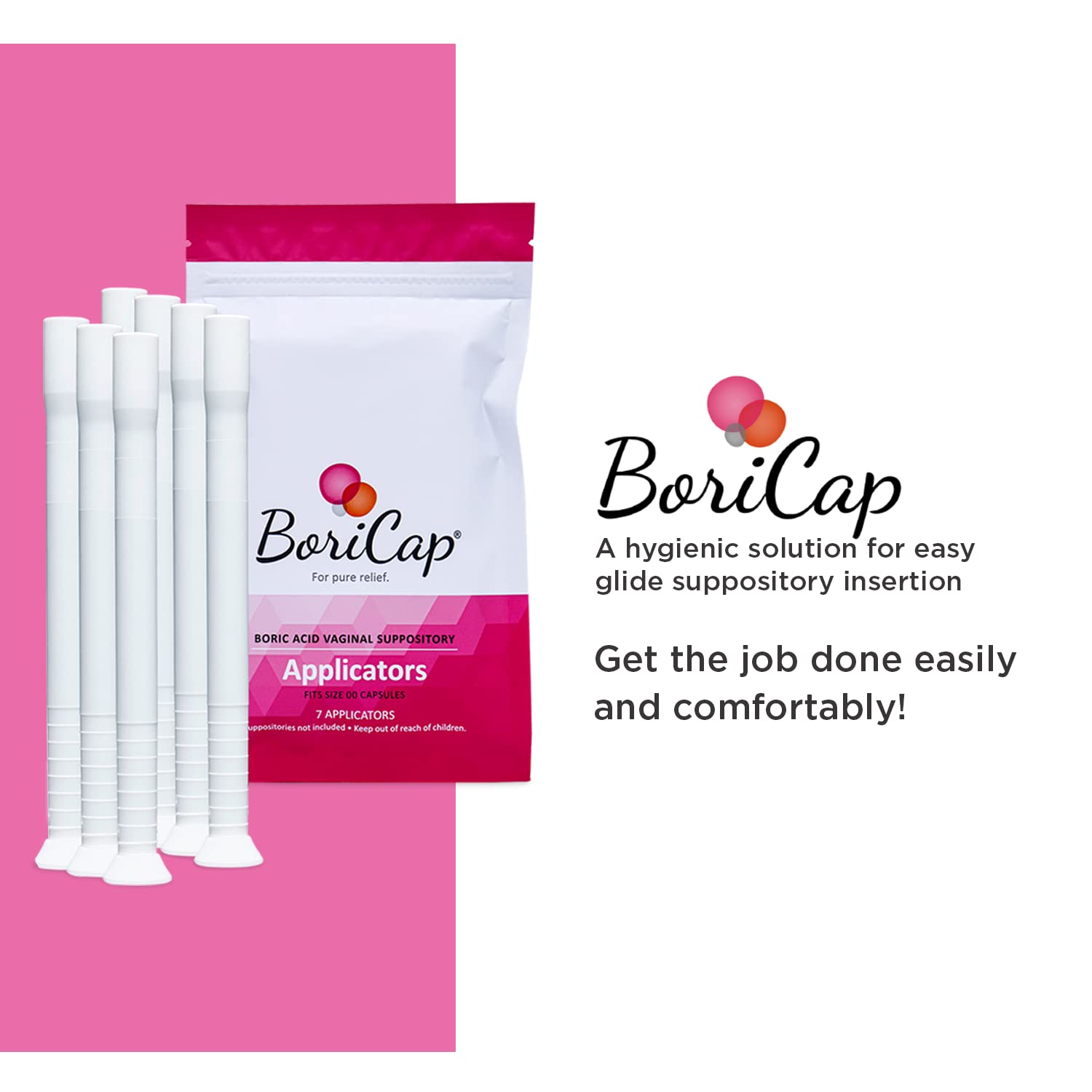 BoriCap Boric Acid Vaginal Suppository Applicators, 7 Applicators - Hygienic Solution BoriCapBuy Supplements Australia