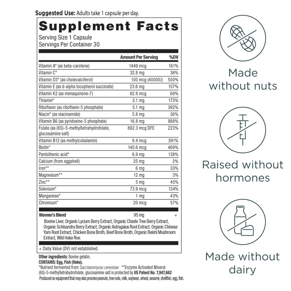 Ancient Nutrition Multivitamin for Women, Women's Once Daily Supplement, Methlyated Vitamin B, C, K2, Magnesium, Folate & Iron, Supports Bone Health, 30 Count Ancient NutritionBuy Supplements Australia