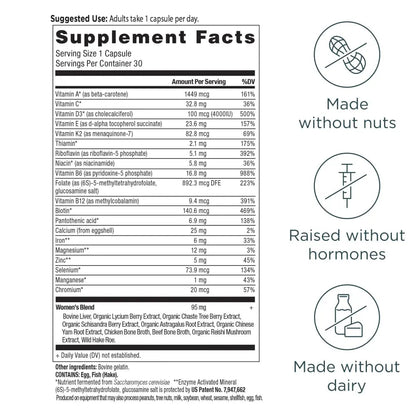 Ancient Nutrition Multivitamin for Women, Women's Once Daily Supplement, Methlyated Vitamin B, C, K2, Magnesium, Folate & Iron, Supports Bone Health, 30 Count Ancient NutritionBuy Supplements Australia