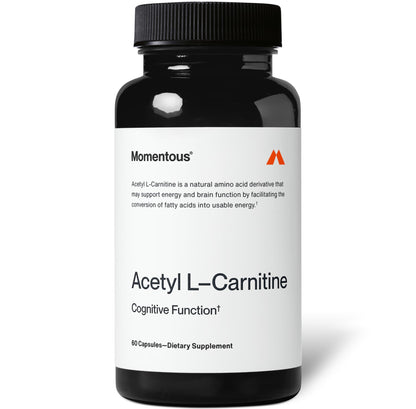 Momentous Acetyl L-Carnitine, Brain Function & Cognitive Support Supplement, Boosts Mental Clarity & Energy Production, NSF Certified for Sport, 500 mg, 60 Servings MomentousBuy Supplements Australia