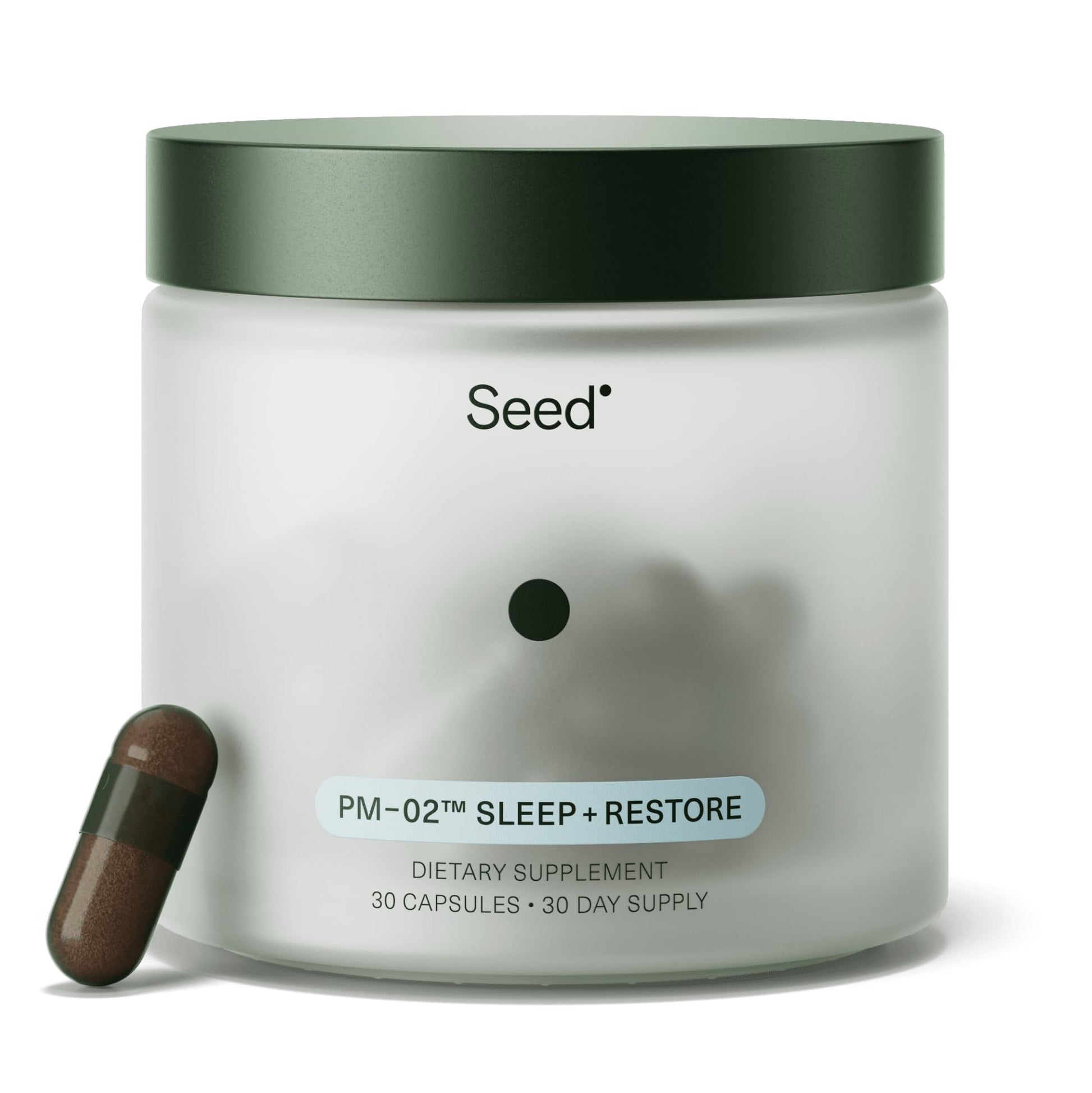 Seed PM-02 Sleep + Restore - Sleep Aid for Women & Men - Non-Habit Forming Bioidentical Melatonin & Ashwagandha - Vegan & Shelf-Stable - 30 Capsules (30-Day Supply) Seed buy supplements Au