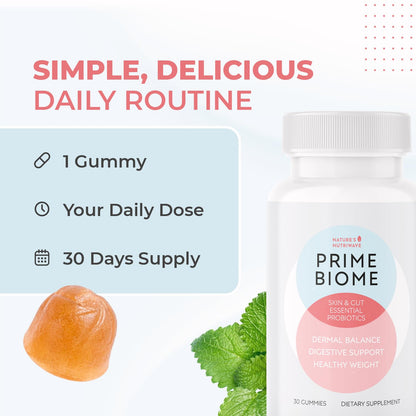 Nature’s NutriWave PrimeBiome Probiotic Gummies – Plant-Based Blend with Inulin, Lion’s Mane, Ginger & More– Non-GMO, No Stimulants, GMP Certified – 30 Gummies, 3 Month Supply Nature’s NutriWave buy supplements Au