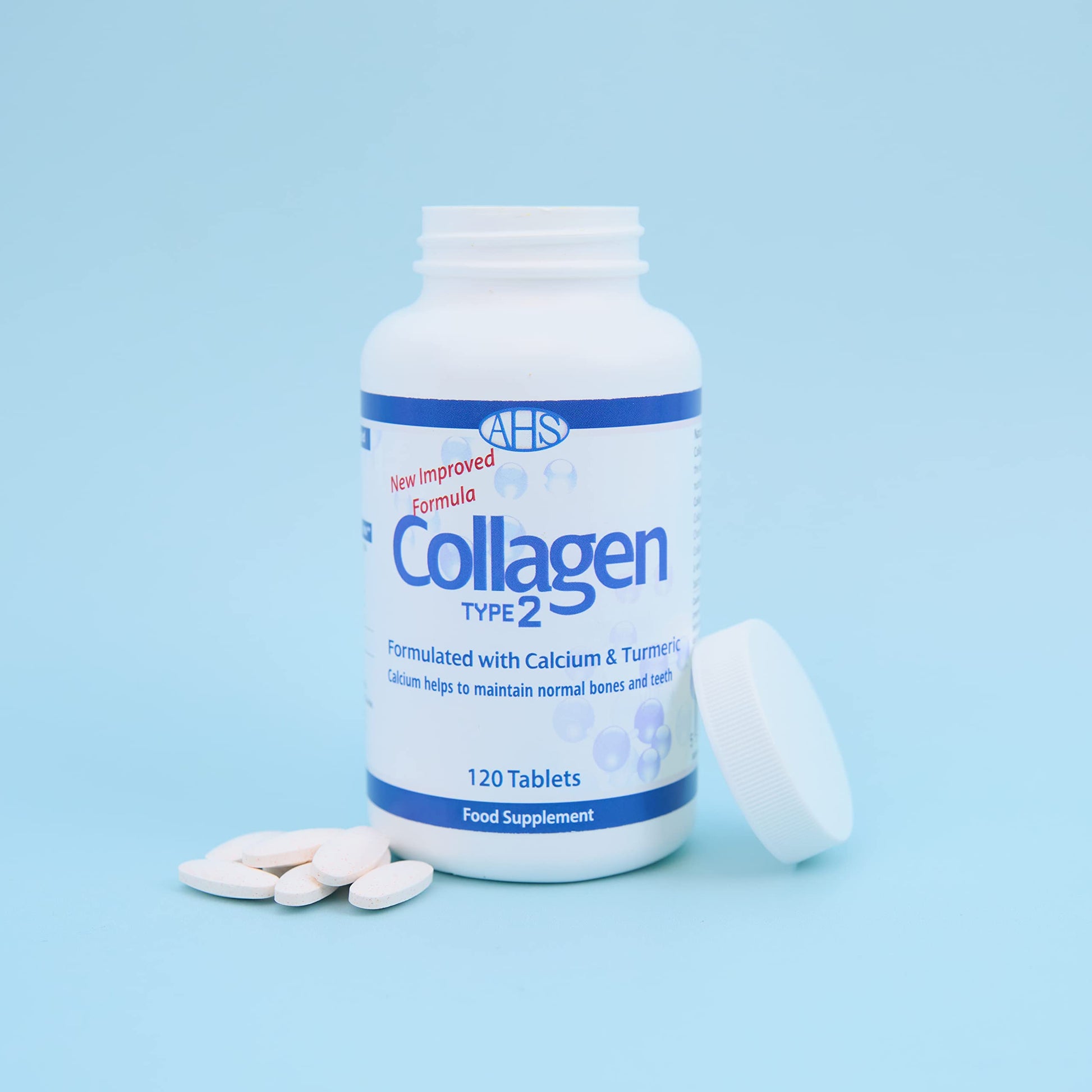 AHS Collagen Type 2 120 Tablets - 4500MG Per Day - Formulated with Calcium and Turmeric AHSBuy Supplements Australia