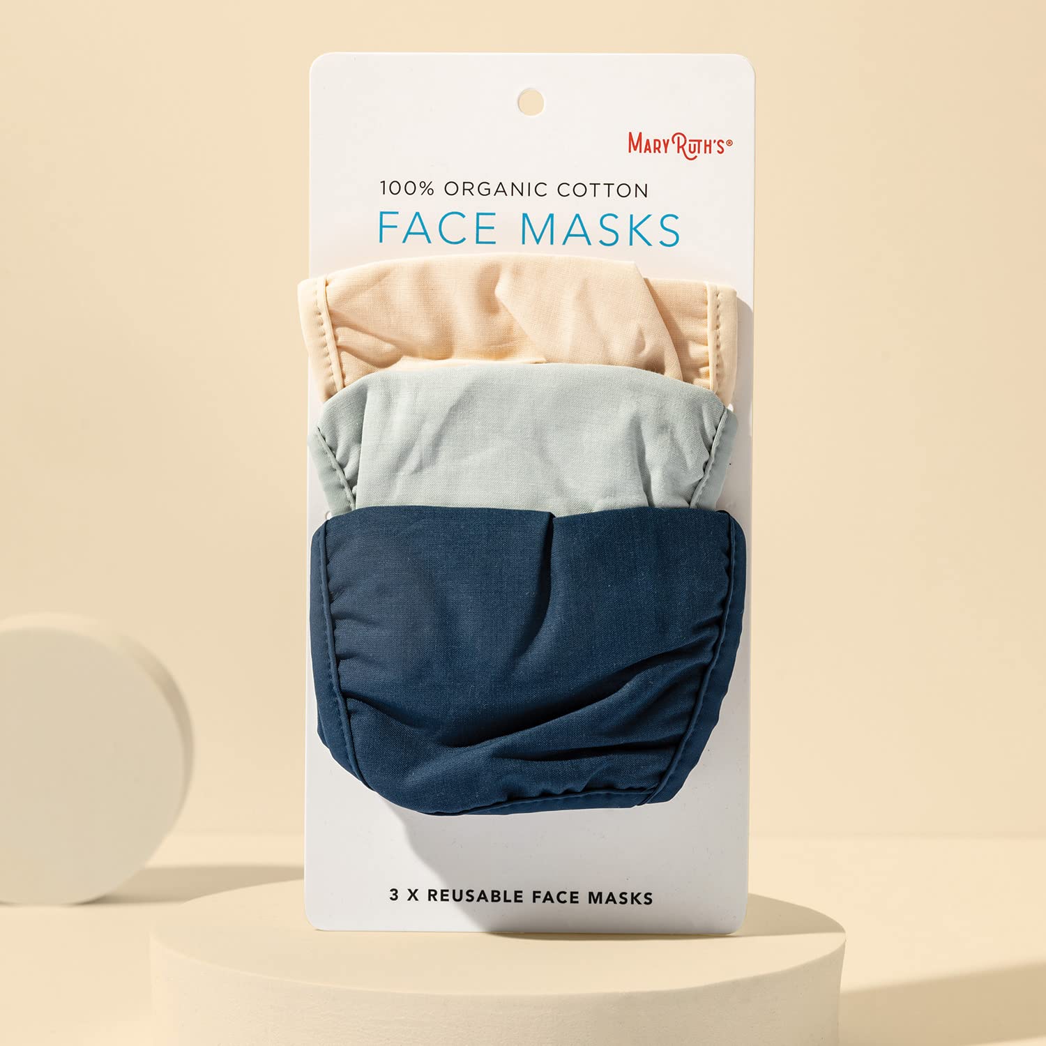 MaryRuth's Face Masks Made with 100% Organic Cotton | Soft and Secure 3-Layer Protection | Breathable Comfortable and Reusable Face Masks | One Size Fits Most | 3 Pack MARYRUTH'SBuy Supplements Australia