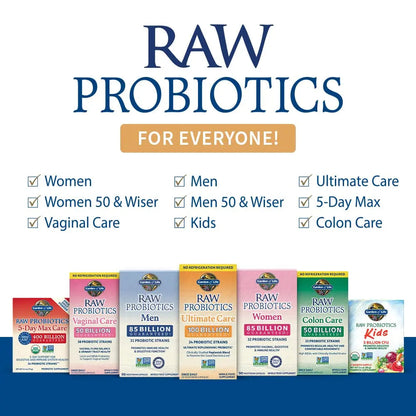 Garden of Life Probiotics for Women and Men - Raw Probiotics Colon Care 50 Billion CFU and Enzymes, Shelf Stable Once Daily Acidophilus Probiotic for Regularity and Immune Health Support, 30 Capsules Garden of LifeBuy Supplements Australia
