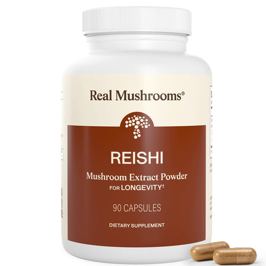 Real Mushrooms Reishi Mushroom Capsules - Handpicked Organic Mushroom Extracts