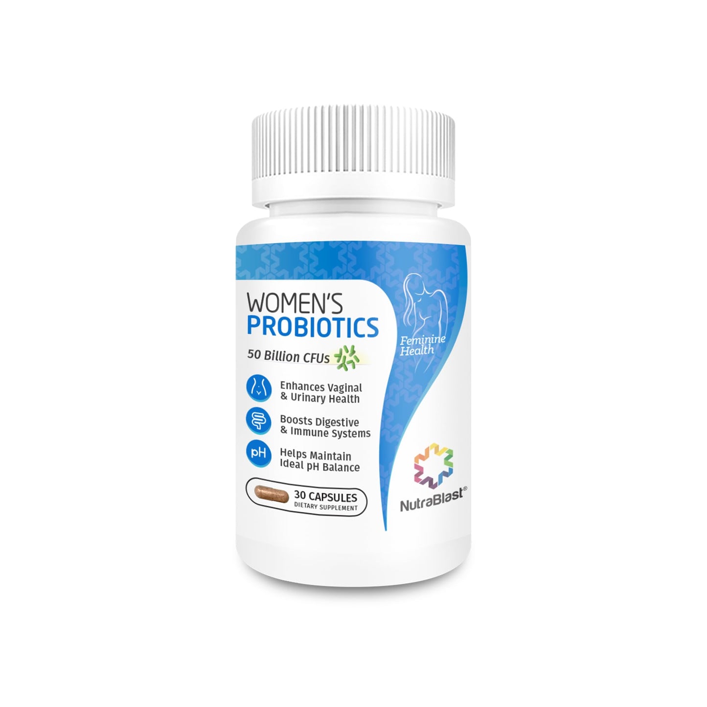 NutraBlast Vaginal Probiotics for Women Digestive, pH Balance, UT & Vaginal Health - 50 Billion CFU