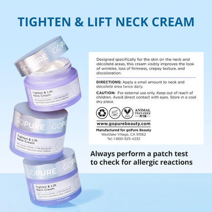 goPure Tighten & Lift Neck & Chest Moisturizer Cream for Visibly Firming, Tightening