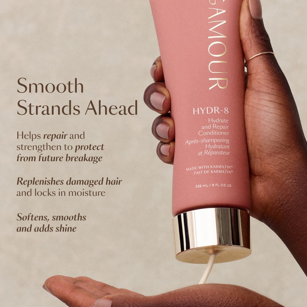 VEGAMOUR HYDR-8 Hydrate and Repair Shampoo and Conditioner Kit | Cleanses and Strengthens Dry, Damaged Hair with Amino Acids and Karmatin™ | Clean, Vegan, Cruelty-Free, Clinically Proven, Color Safe VEGAMOURBuy Supplements Australia