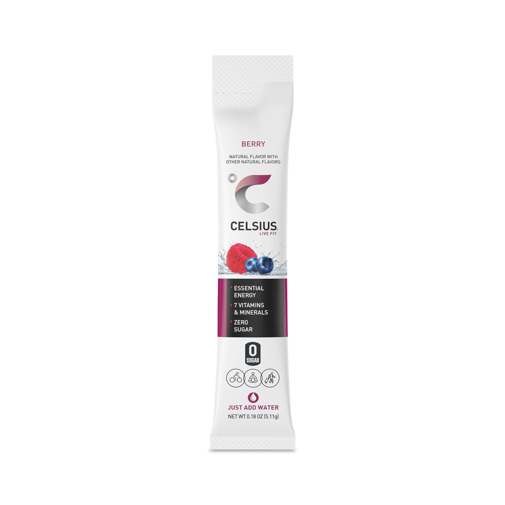CELSIUS On-the-Go Powder Stick Packs, Zero Sugar (14 Sticks per Pack), Berry, 2.5 Ounce CELSIUSBuy Supplements Australia