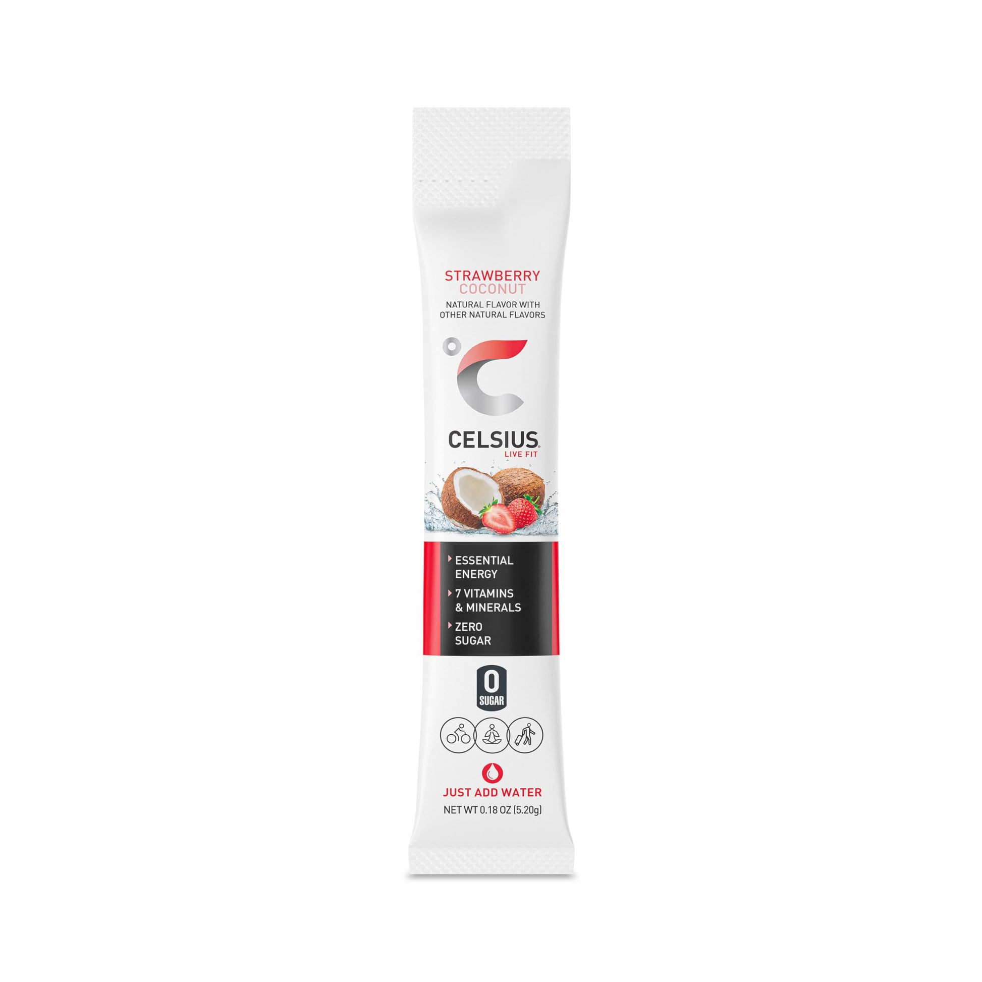 CELSIUS On-the-Go Essential Energy Drink Mix, Strawberry Coconut (14 Stick Pack) CELSIUSBuy Supplements Australia