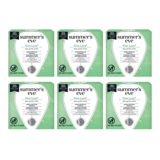 Summers Eve Cleansing Cloths 16 Count Aloe Love (6 Pack)