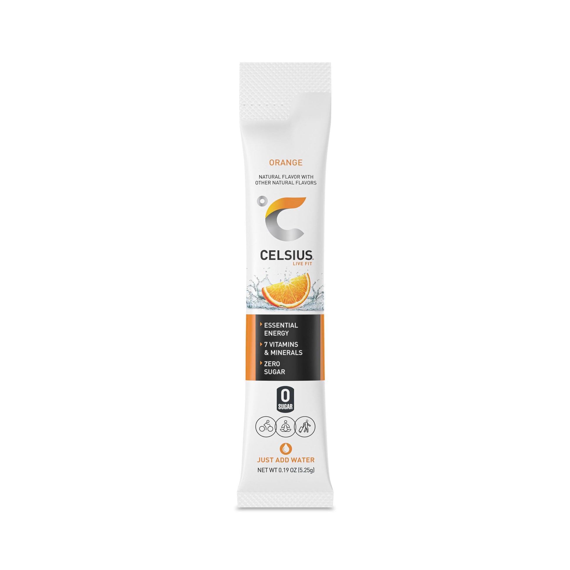 CELSIUS On-the-Go Powder Stick Zero Sugar, Orange, 2.6 Oz (14 Sticks per Pack) CELSIUSBuy Supplements Australia
