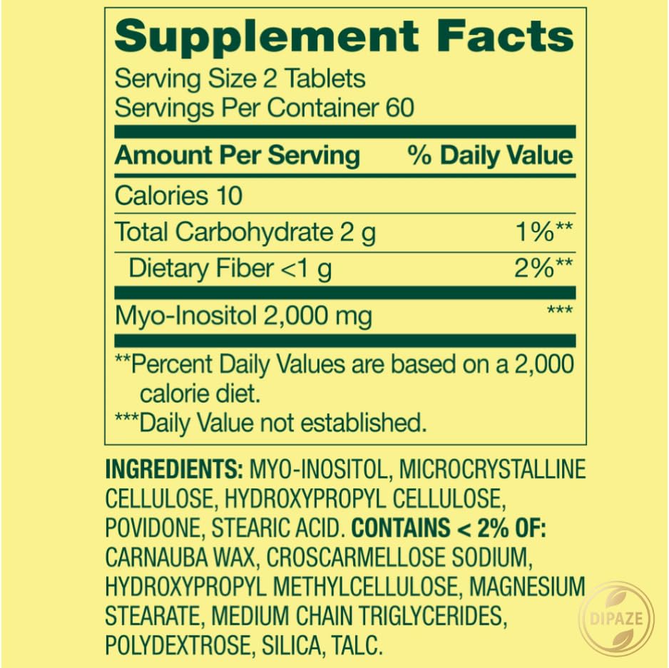 Spring Valley Hormone Balance Myo-Inositol 2000mg Dietary Supplement Tablets, 120 Count + Dipaze Gift (Container) Aus HealthcareBuy Supplements Australia