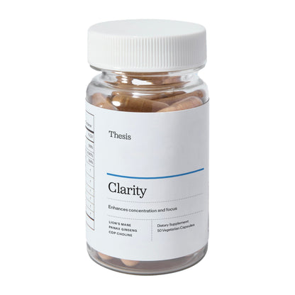 Thesis Clarity Nootropic Supplement for Men & Women with Lions Mane, CDP Choline, Panax Ginseng, Vitamin B6 & Caffeine, Cognitive Support Capsules, Vegan, Non GMO, 25 Servings THESISBuy Supplements Australia