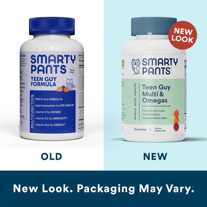 SmartyPants Teen Guy Multivitamin Gummies: Omega 3 Fish Oil (EPA/DHA) & Women's Multivitamin Gummies: Omega 3 Fish Oil (EPA/DHA) SmartyPants